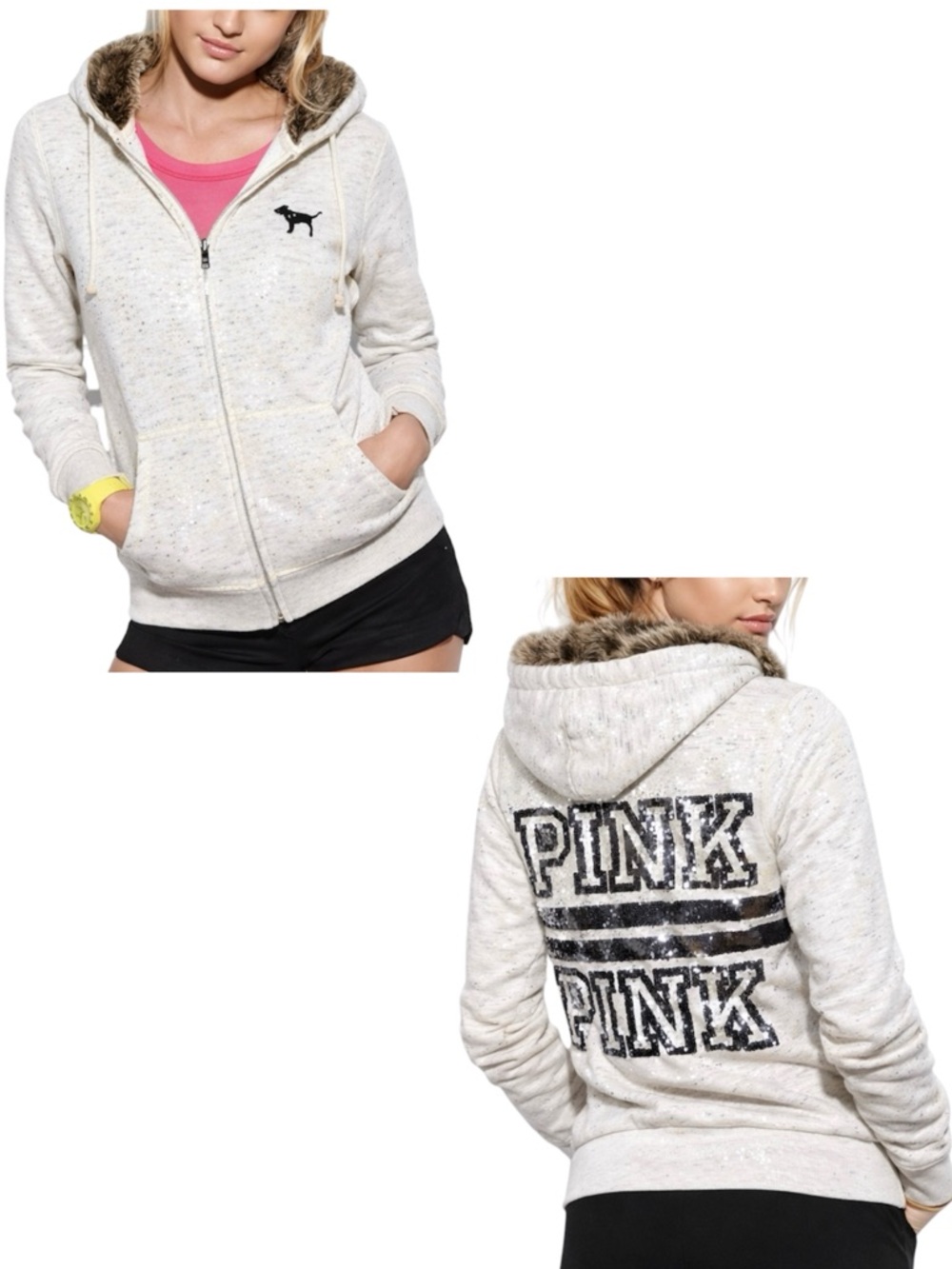 VS PINK Faux Fur Hoodie
